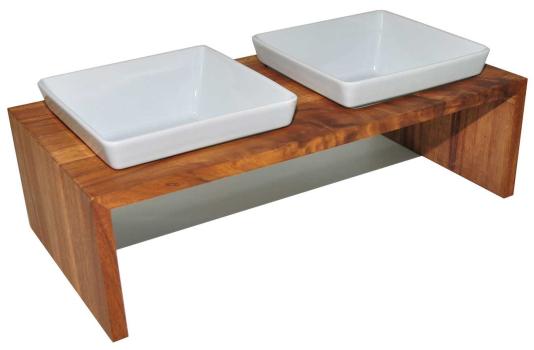 Futterbar - Meshidai Wolters Futterstation für Hunde und Katzen - Doppelnapf